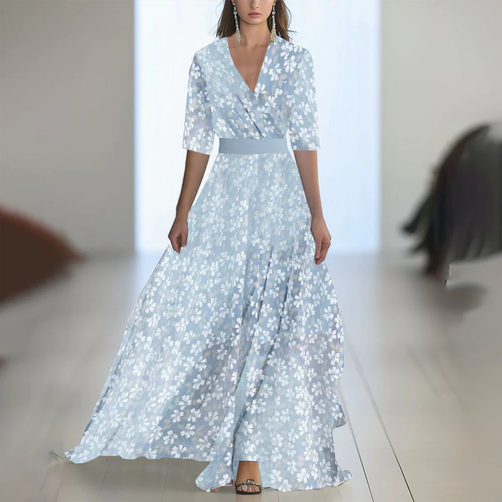 Cherise - Abito lungo alla moda con stampa floreale