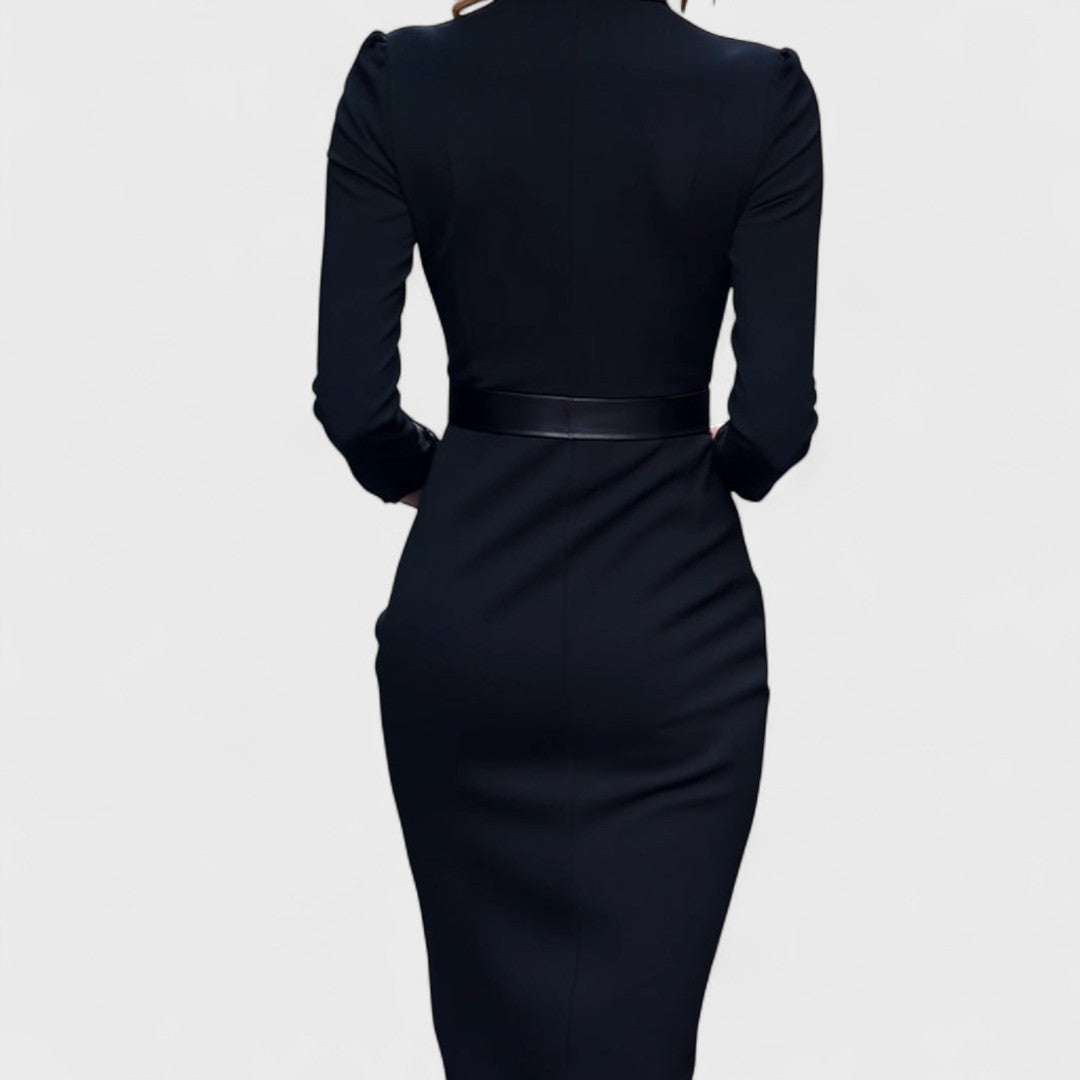 Lunori™ | Mandarin Luxe – Maxi abito con cintura