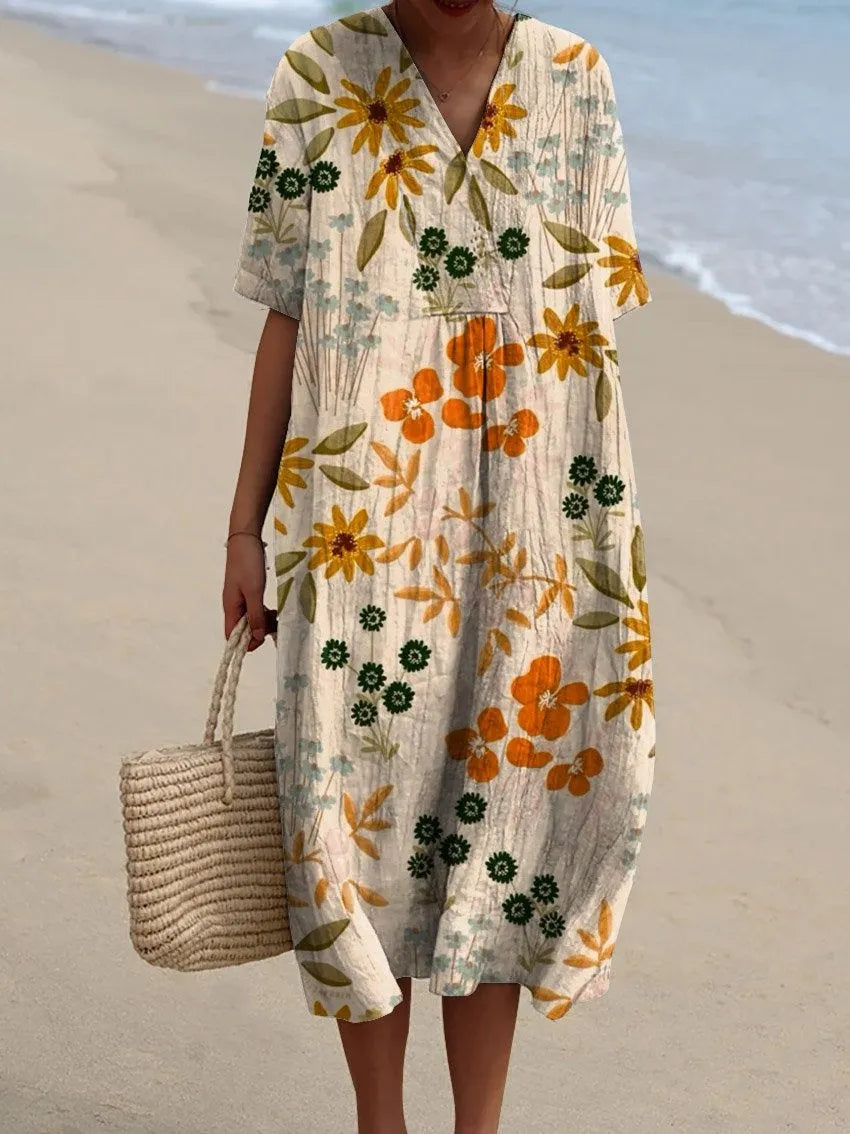 Marisol - Abito floreale casual in stile vintage