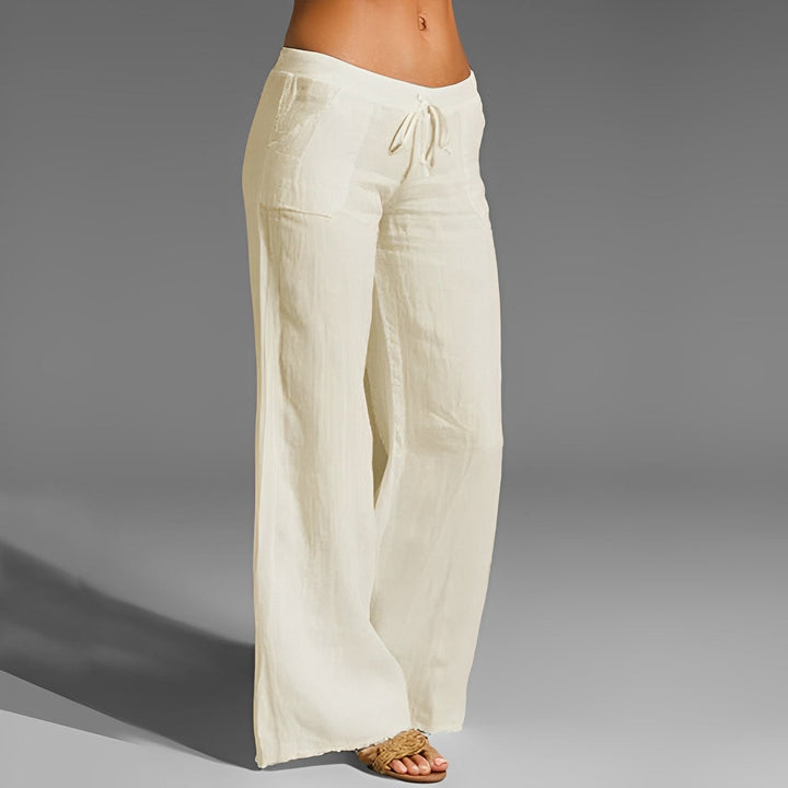 Celestine - Pantaloni in lino elasticizzati da donna
