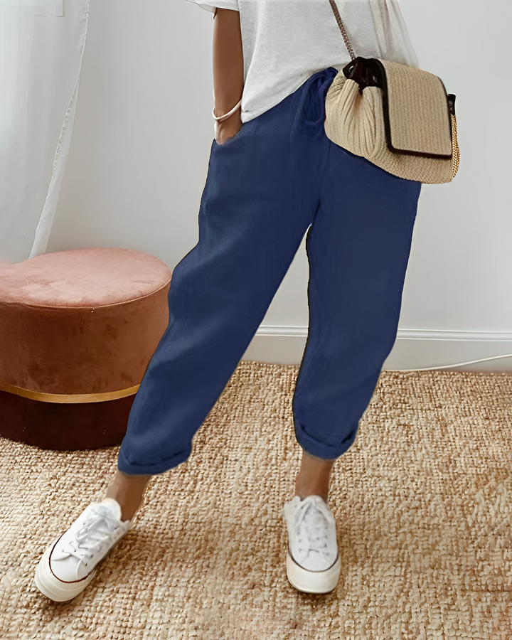Sherie - Casual, morbidi pantaloni di lino per donne