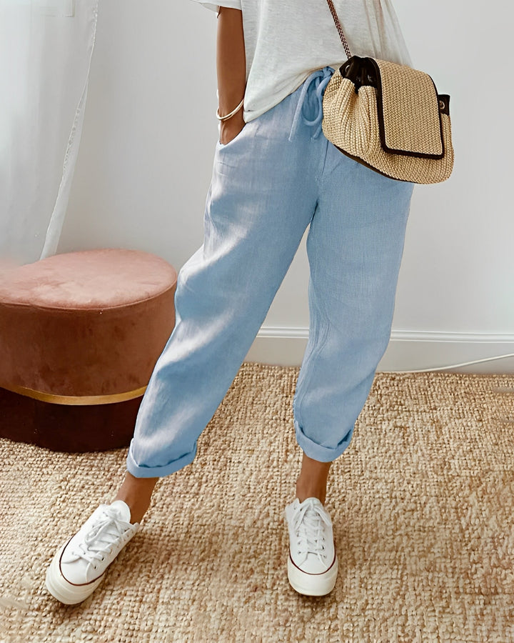 Sherie - Casual, morbidi pantaloni di lino per donne