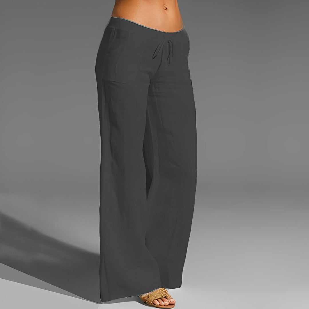 Celestine - Pantaloni in lino elasticizzati da donna