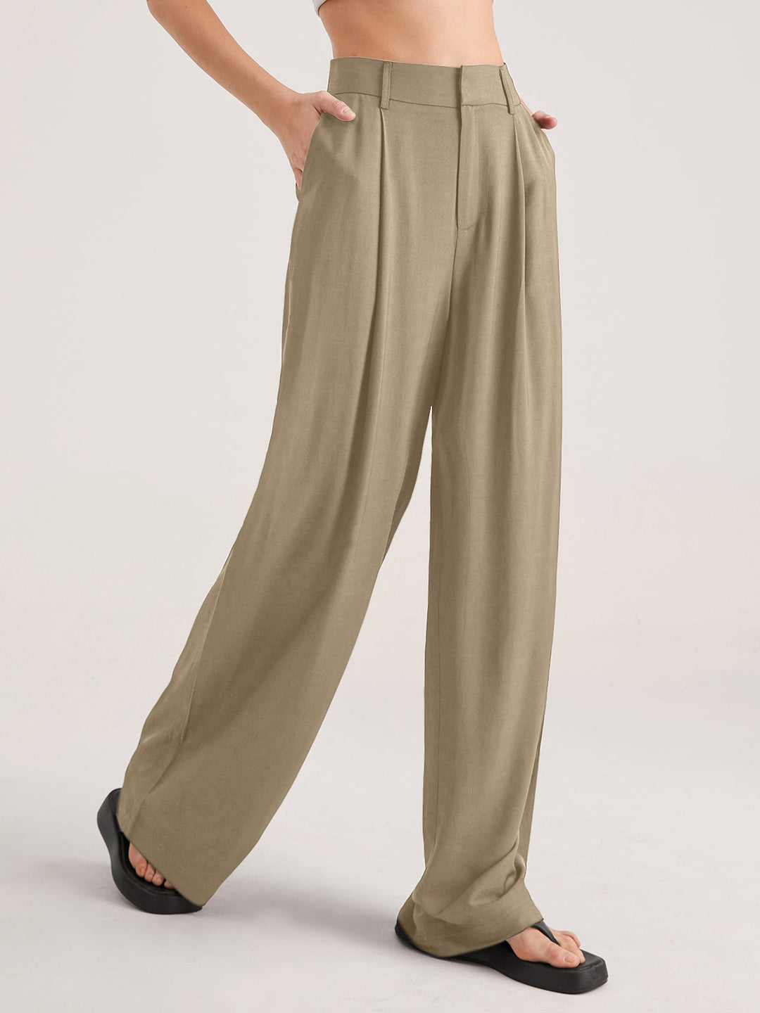Nadia – Pantaloni a Faldini con Vita Alta