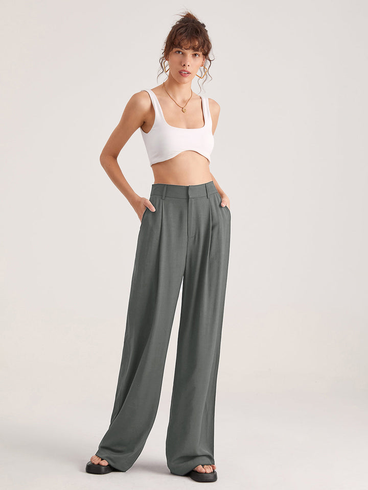 Nadia – Pantaloni a Faldini con Vita Alta