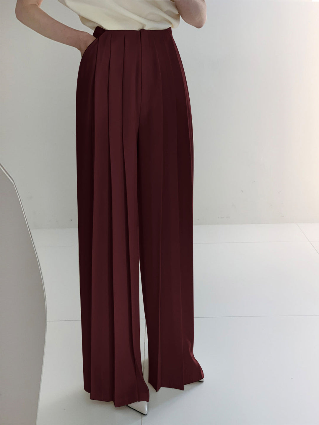 Marlene – Pantaloni Plissettati in Alta Vita