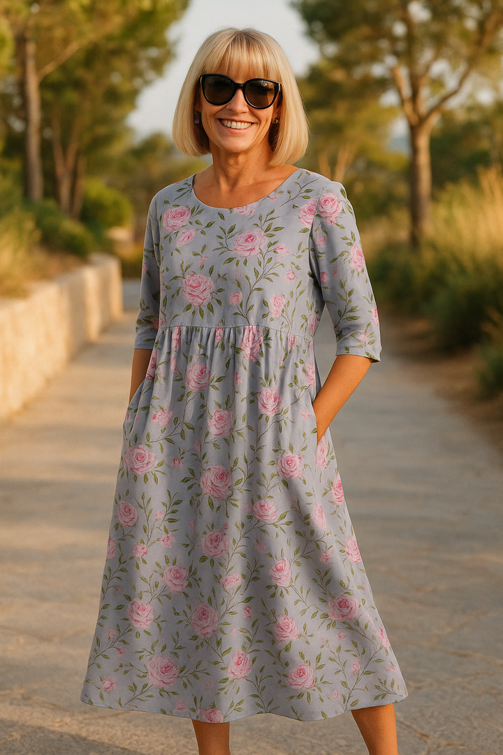 Eliza | Abito midi rilassato - Eleganza senza sforzo, comfort quotidiano