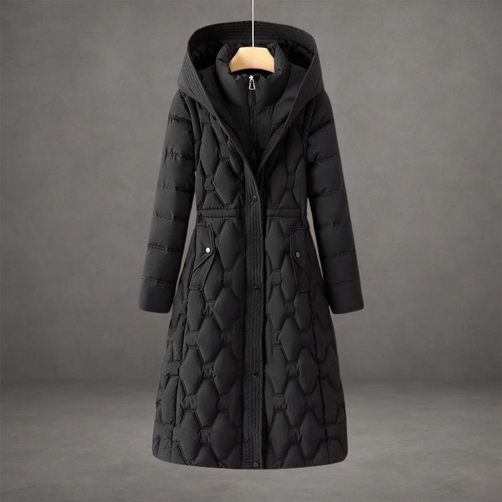 Anna | Cappotto Lungo Imbottito con Cappuccio