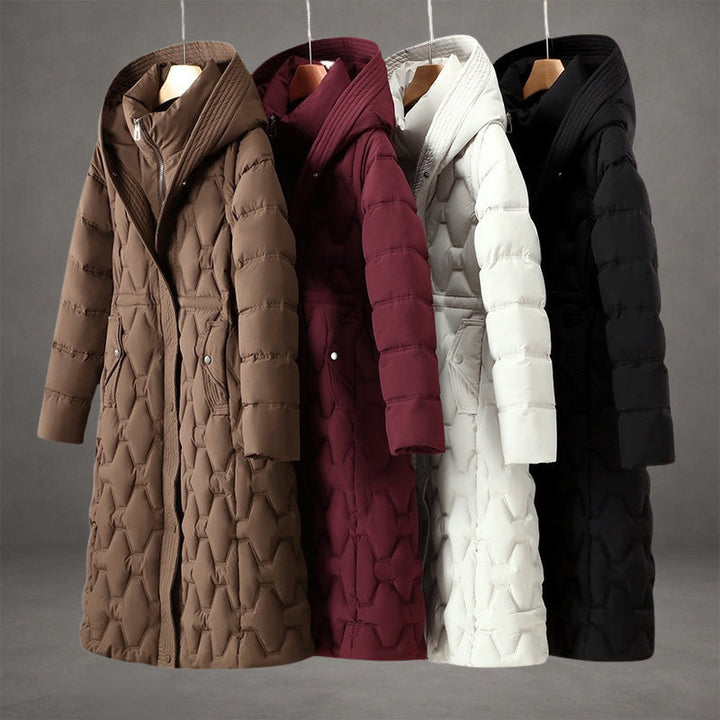 Anna | Cappotto Lungo Imbottito con Cappuccio