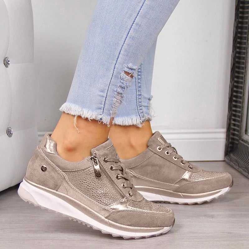 Pipyr - Scarpe da ginnastica ortopediche con zip donna